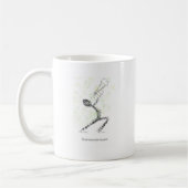 音符を使用して設計されているトランペットを吹いている人 コーヒーマグカップ (左)