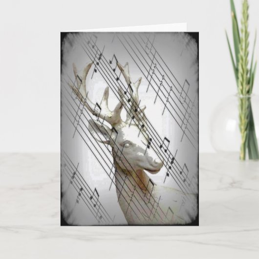 音符を持つシカ サンキューカード (正面)