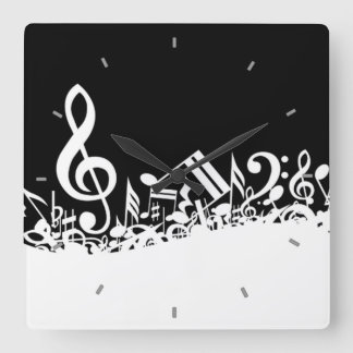音符ウォールクロック スクエア壁時計