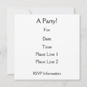 音符カスタマイズ可能招待状白黒 招待状 (裏面)