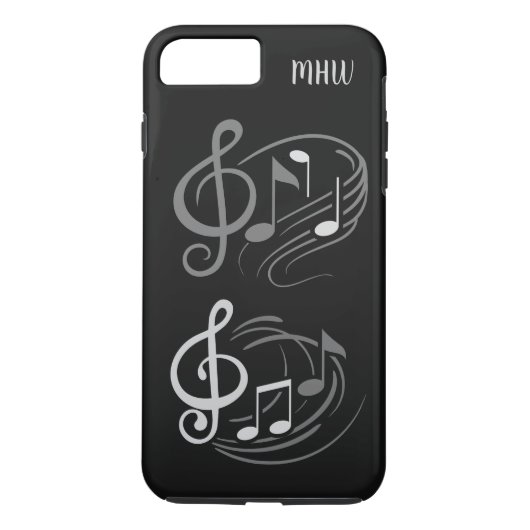 音符カスタムモノグラムの電話ケース Case-Mate iPhoneケース (裏面)