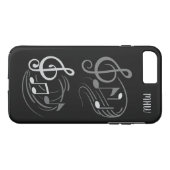 音符カスタムモノグラムの電話ケース Case-Mate iPhoneケース (裏面(横))