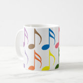 音符カラフルのパターン コーヒーマグカップ (正面左)