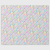 音符カラフルのパターン ラッピングペーパー (フラット)