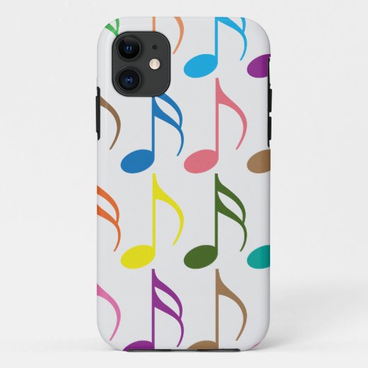 音符カラフルのパターン Case-Mate iPhoneケース (裏面)