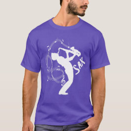 音符サクソフォープレーヤーグラフィッククールス Tシャツ