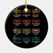 音符シンボル定義ユーモアおもしろいキリスト セラミックオーナメント (裏面)