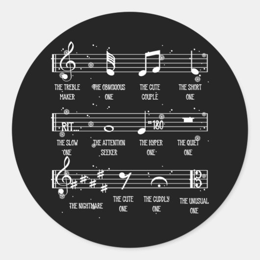 音符シンボル定義ユーモアおもしろいキリスト ラウンドシール (正面)