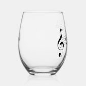 音符スコアデザインワイングラス ステムなしワイングラス (右)