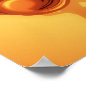 音符トレブルクレフ、 音符記号ハート金ゴールド&赤 ポスター (角)