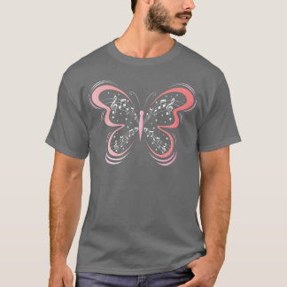 音符バタフライミュージックヴィンテージ Tシャツ