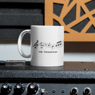 音符バンドまたは合唱団先生カスタム音楽 コーヒーマグカップ