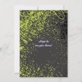 音符バー熱狂する(ユダヤ教の)バル・ミツバー招待状ライム 招待状 (裏面)