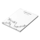 音符パターンのお洒落ミュージシャン ノートパッド (回転)