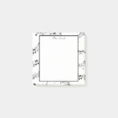 音符パターンのお洒落ミュージシャン ポストイット (正面)