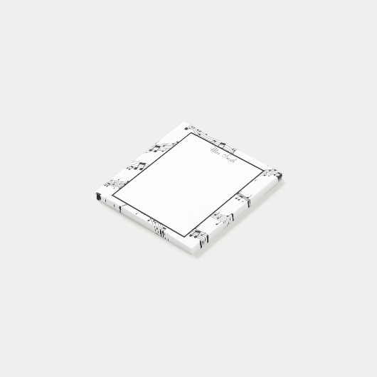 音符パターンのお洒落ミュージシャン ポストイット (アングル)