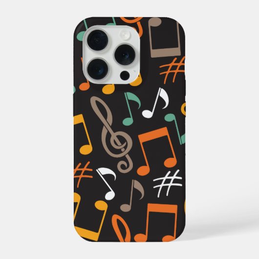 音符パターン iPhoneケース (裏面)