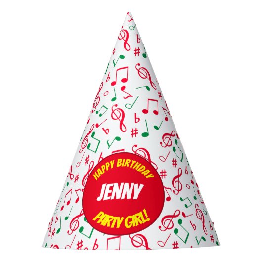 音符パーティー帽子 パーティーハット (正面)
