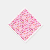 音符プリント – ピンク数々の, スタンダードカクテルナプキン (角)