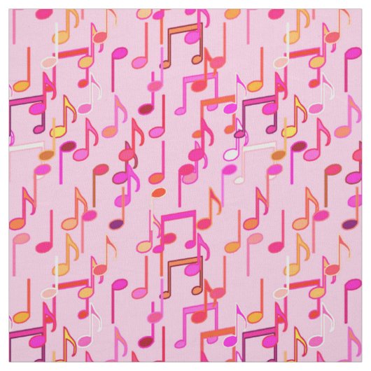 音符プリント – ピンク数々の, ファブリック (見本)