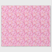 音符プリント – ピンク数々の, ラッピングペーパー (フラット)