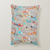 音符プリント – 中灰色数々の, アクセントクッション (裏面(縦))