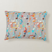 音符プリント – 中灰色数々の, アクセントクッション (裏面)