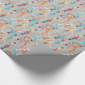 音符プリント – 中灰色数々の, ラッピングペーパー (角)