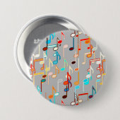 音符プリント – 中灰色数々の, 缶バッジ (正面&裏面)