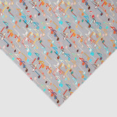 音符プリント – 中灰色数々の, 薄葉紙 (詳細)