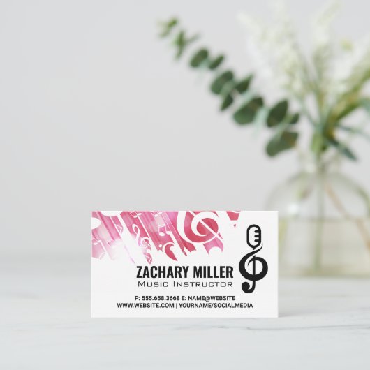 音符マイクロゴ 名刺 (スタンド正面)