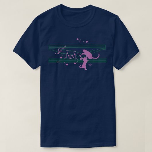 音符ミュージシャン作曲家ミュージカル猫子猫 Tシャツ (デザイン正面)
