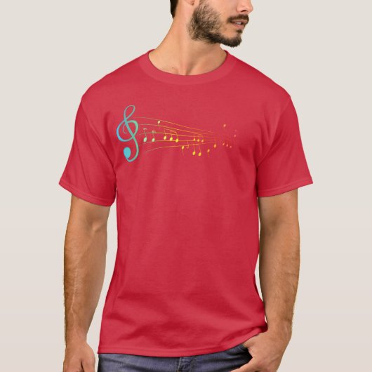 音符ミュージックお父さん友達 Tシャツ (正面)