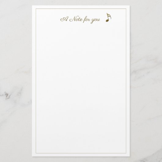 音符メタリック金ゴールド 便箋 (正面)