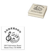 音符ラウンドファミリー名差出人住所 ラバースタンプ (押印)