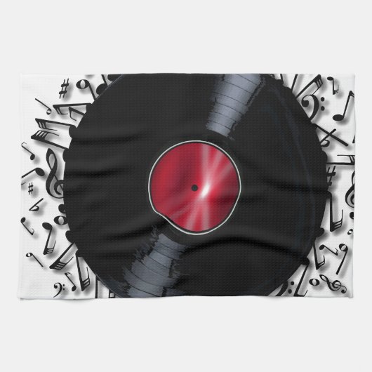 音符レコード キッチンタオル (横)