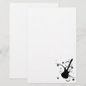 音符付きギター 便箋 (正面/裏面)