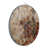 音符付きバイオリンヴィンテージ音楽イラストレーション ダーツボード (正面左)