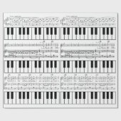 音符及びロマンチックなピアノ包装紙 ラッピングペーパー (フラット)