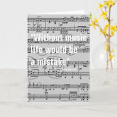 音符及び引用文 カード (黄色い花)