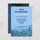 音符熱狂するバーバルミツワーパーティーカード 招待状 (正面/裏面)