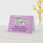 音符誕生日カード カード (黄色い花)