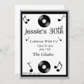 音符誕生日招待状 招待状 (正面/裏面)