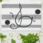 音符音楽カフェタオルのミュージシャンのギフト キッチンタオル (折り畳み)