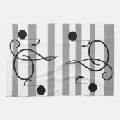 音符音楽カフェタオルのミュージシャンのギフト キッチンタオル (横)