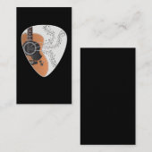 音符音響ギターピックプレーヤミュージシャン 名刺 (正面/裏面)