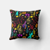 音符鮮やかのパターン クッション (裏面)