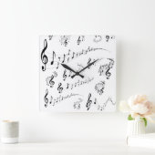 音符 スクエア壁時計 (ホーム)