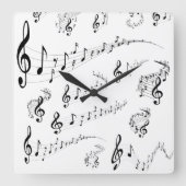 音符 スクエア壁時計 (正面)