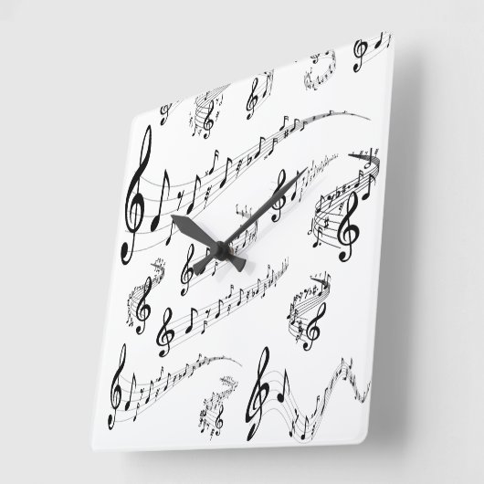 音符 スクエア壁時計 (傾斜)